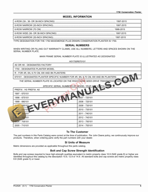 John Deere 1750 Conservation Planter Parts Catalog PC2529 10SEP23 PDF 12 John Deere 1750 Conservation Planter Parts Catalog PC2529 10SEP23-5