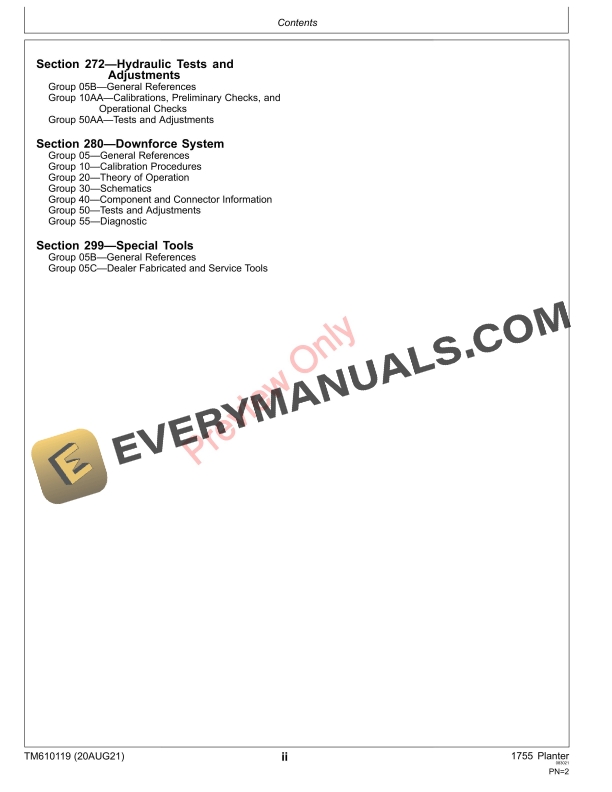 John Deere 1755 MaxEmerge 5 Planter Diagnostic Technical Manual TM610119 20AUG21 4