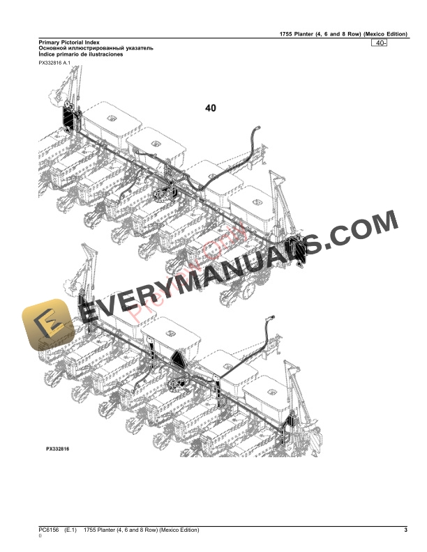 John Deere 1755 Planter (4, 6 and 8 Row) Parts Catalog PC6156 26AUG23-3