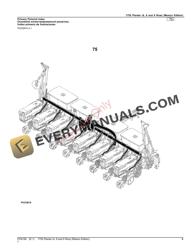 John Deere 1755 Planter (4, 6 and 8 Row) Parts Catalog PC6156 26AUG23-5