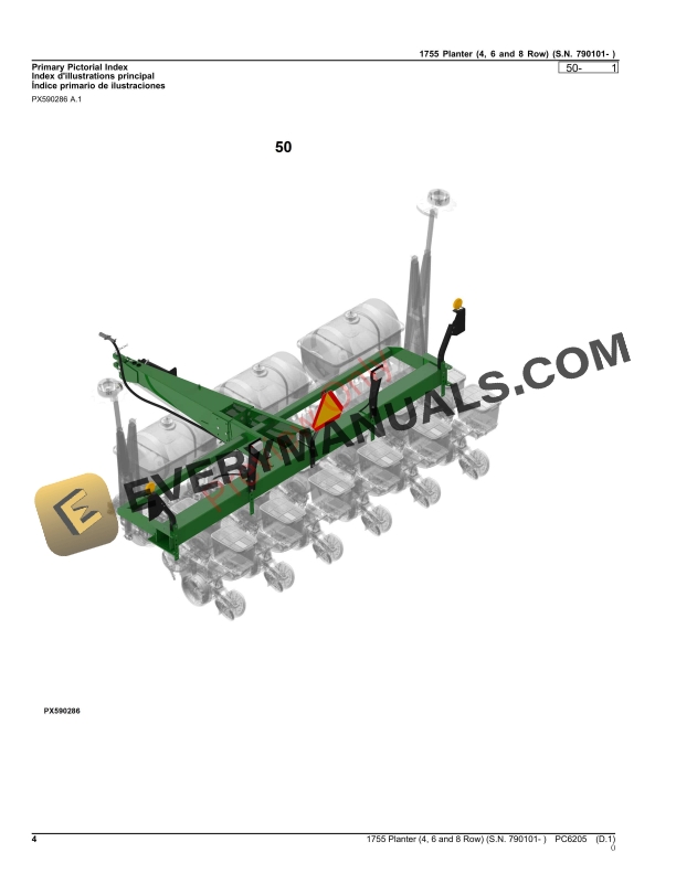 John Deere 1755 Planter (4, 6 and 8 Row) (S.N. 790101- ) Parts Catalog PC6205 31AUG23-4