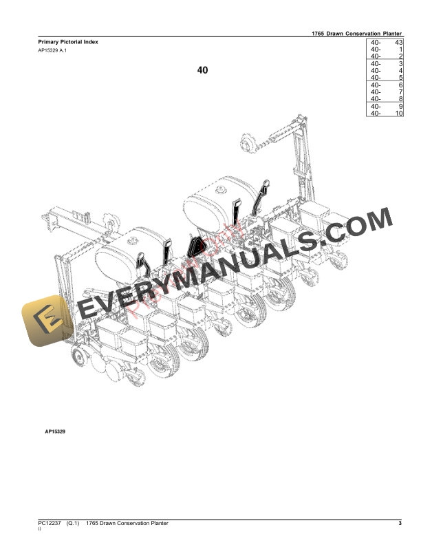 John Deere 1765 Drawn Conservation Planter Parts Catalog PC12237 15OCT23-3