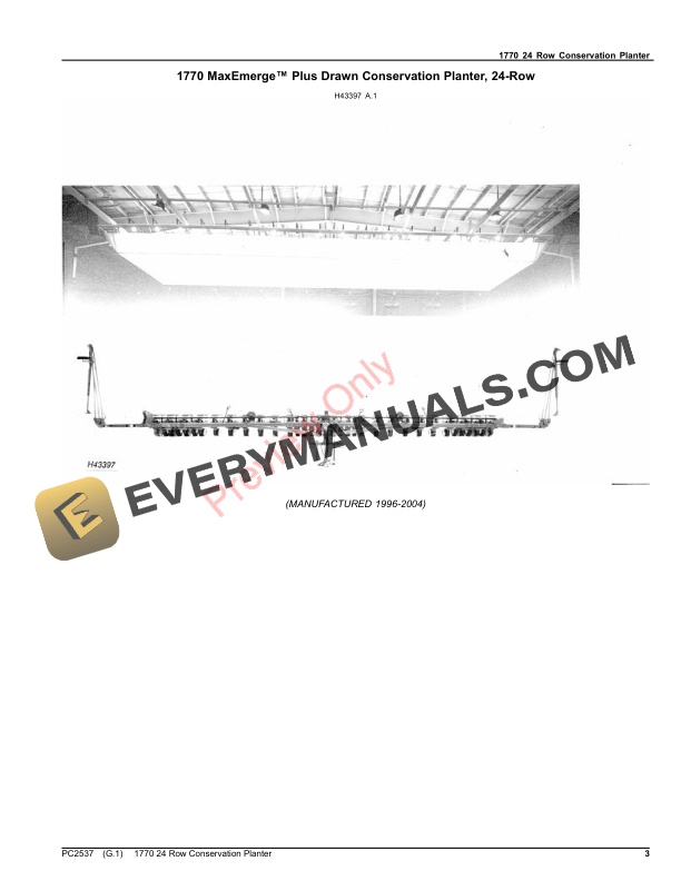 John Deere 1770 24 Row Conservation Planter Parts Catalog PC2537 10SEP26-3