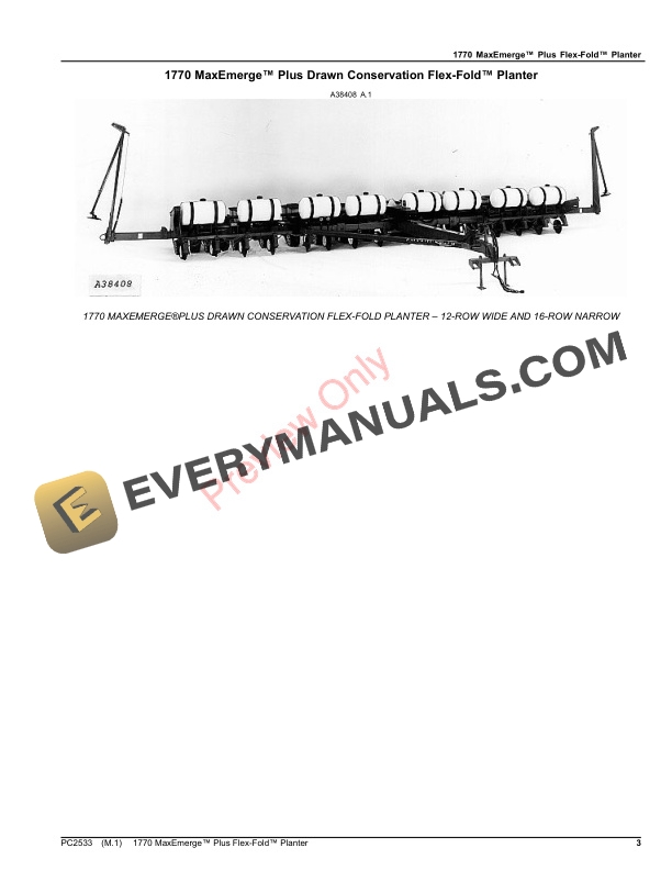 John Deere 1770 MaxEmerge Plus Flex-Fold Planter Parts Catalog PC2533 10SEP26-3