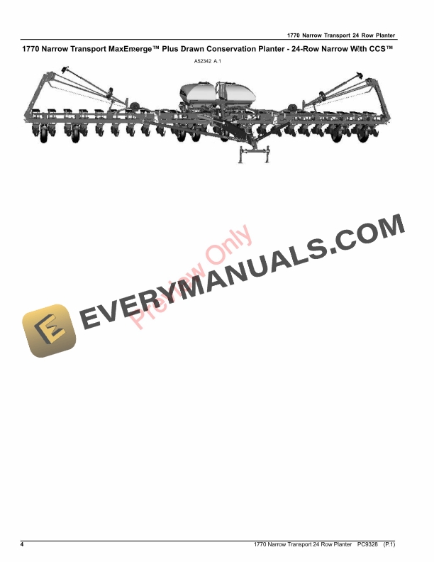 John Deere 1770 Narrow Transport24 Row Planter Parts Catalog PC9328 10SEP23-4