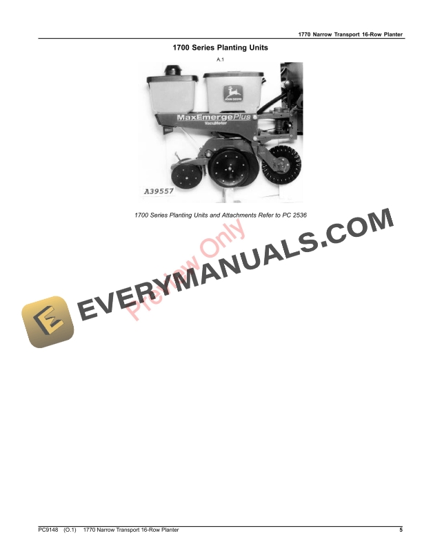 John Deere 1770NT 16 Row Planter Parts Catalog PC9148 28NOV23-5