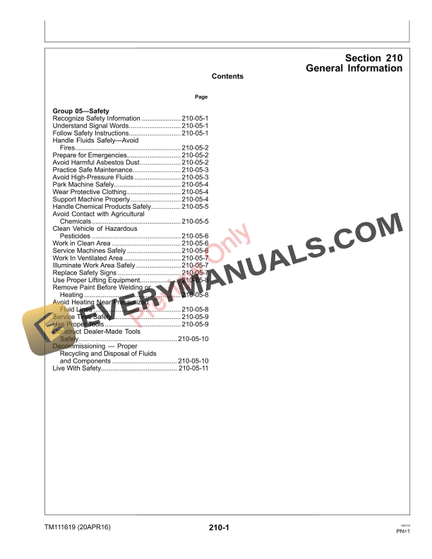 John Deere 1770NT 24 Row Planter Frame Technical Manual TM111619 20APR16 5