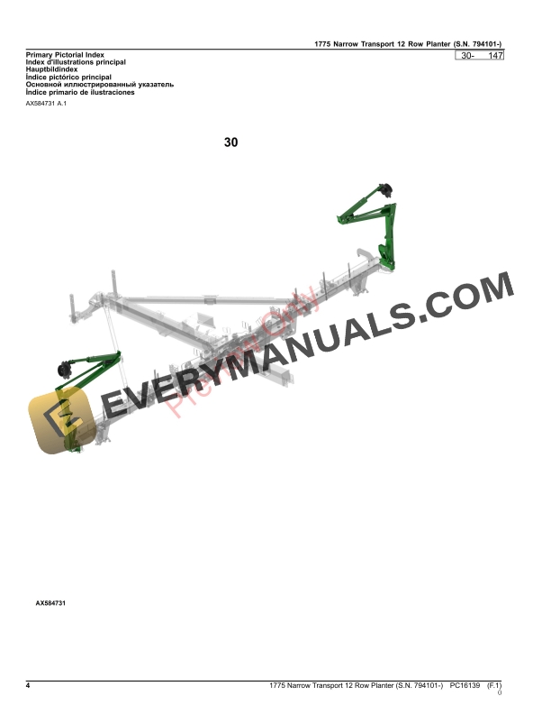 John Deere 1775NT (Narrow Transport) 12-Row Planter, (794101-) Parts Catalog PC16139 15OCT23 5 John Deere 1775NT (Narrow Transport) 12-Row Planter, (794101-) Parts Catalog PC16139 15OCT23-4