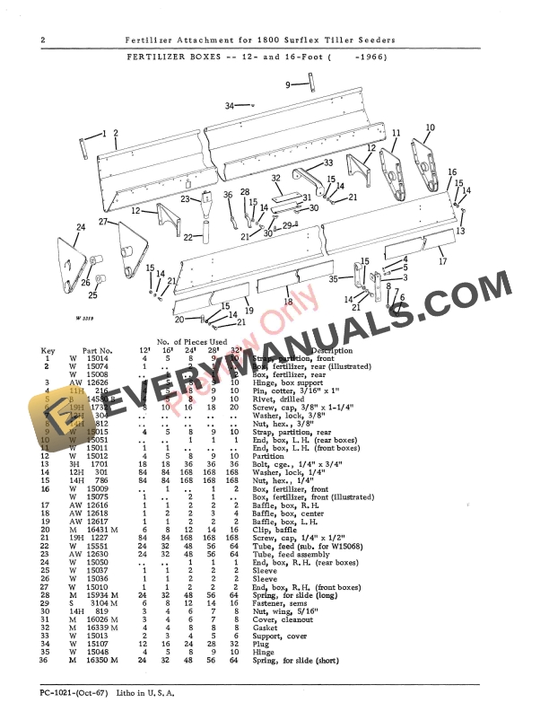 John Deere 1800 Surflex Disk Tiller Seeding Fertilizer Attachment Parts Catalog PC1021 01OCT67 5 John Deere 1800 Surflex Disk Tiller Seeding Fertilizer Attachment Parts Catalog PC1021 01OCT67 4