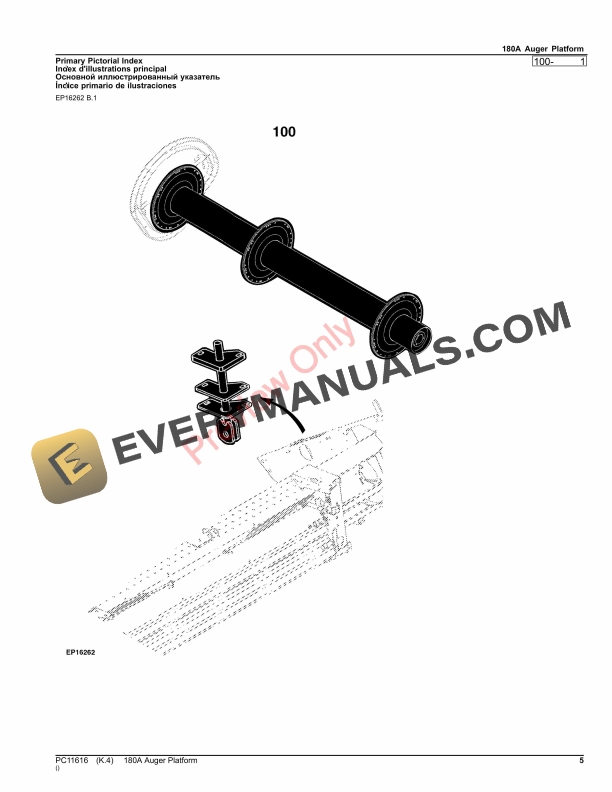 John Deere 180A Auger Platform Parts Catalog PC11616 27JUL23 5