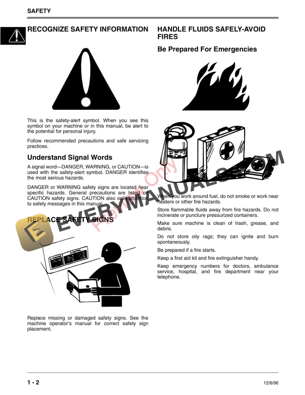 John Deere 180A and 220A Walk-Behind Greensmower Technical Manual TM1680 01DEC96 6 John Deere 180A and 220A Walk Behind Greensmower Technical Manual TM1680 01DEC96 4