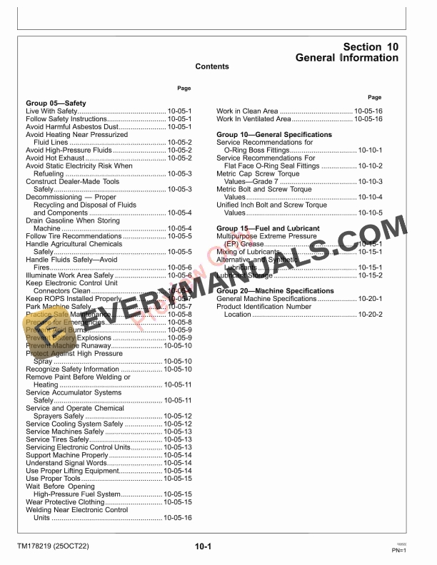 John Deere 180SL 220SL and 260SL PrecisionCut Walk Greens Mower Technical Manual TM178219 25OCT22 5