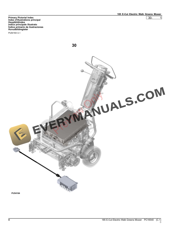 John Deere 185 E-Cut Electric Walk Greens Mower Parts Catalog PC16540 09NOV23-4