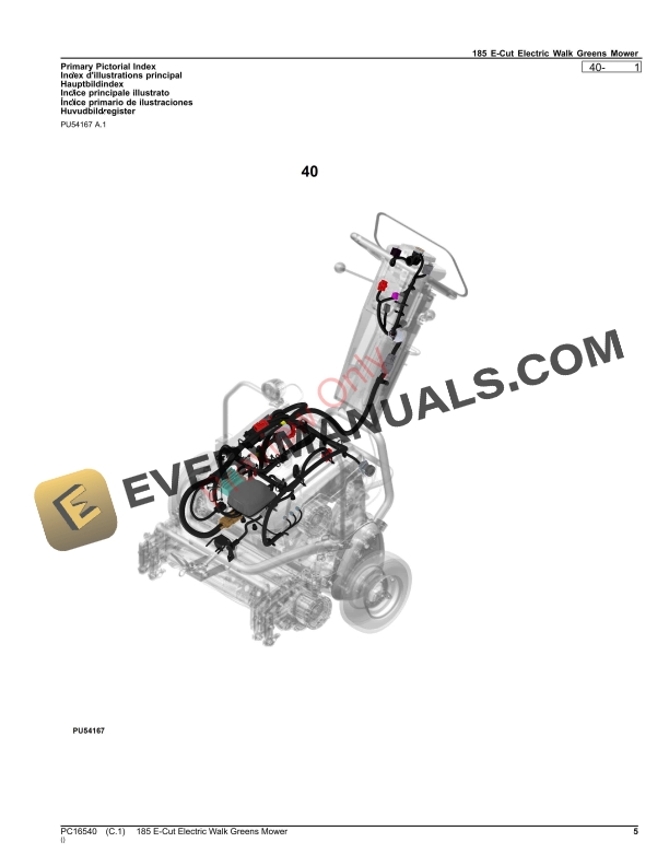 John Deere 185 E-Cut Electric Walk Greens Mower Parts Catalog PC16540 09NOV23-5