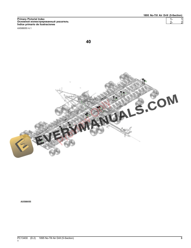 John Deere 1895 No-Till Air Drill (5-Section) Parts Catalog PC13430 03OCT23-3