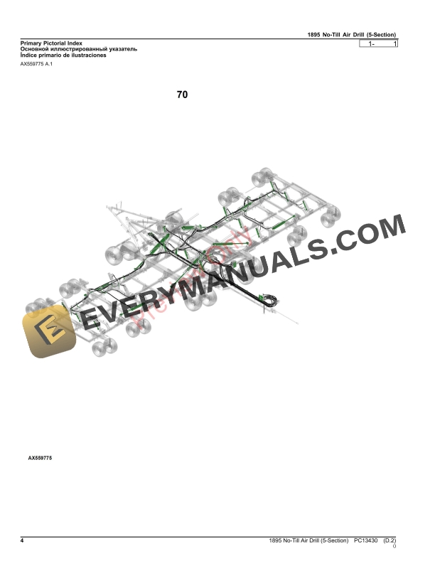 John Deere 1895 No-Till Air Drill (5-Section) Parts Catalog PC13430 03OCT23-4