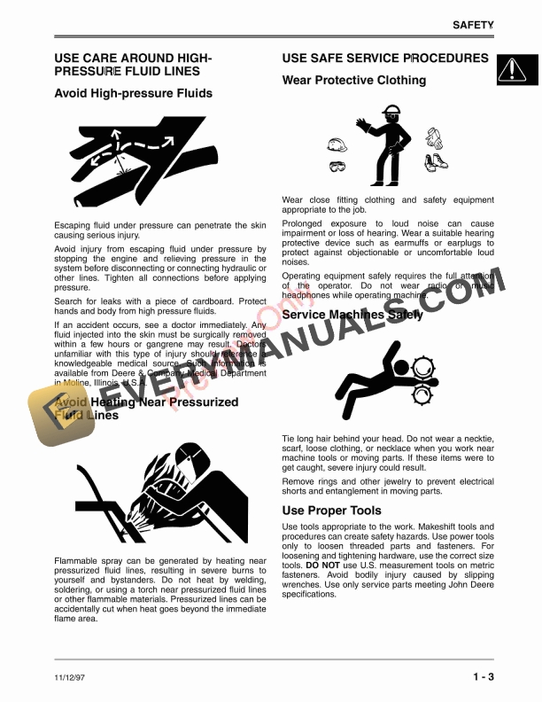 John Deere 200 Sprayer Attachment Technical Manual TM1729 01DEC97 5