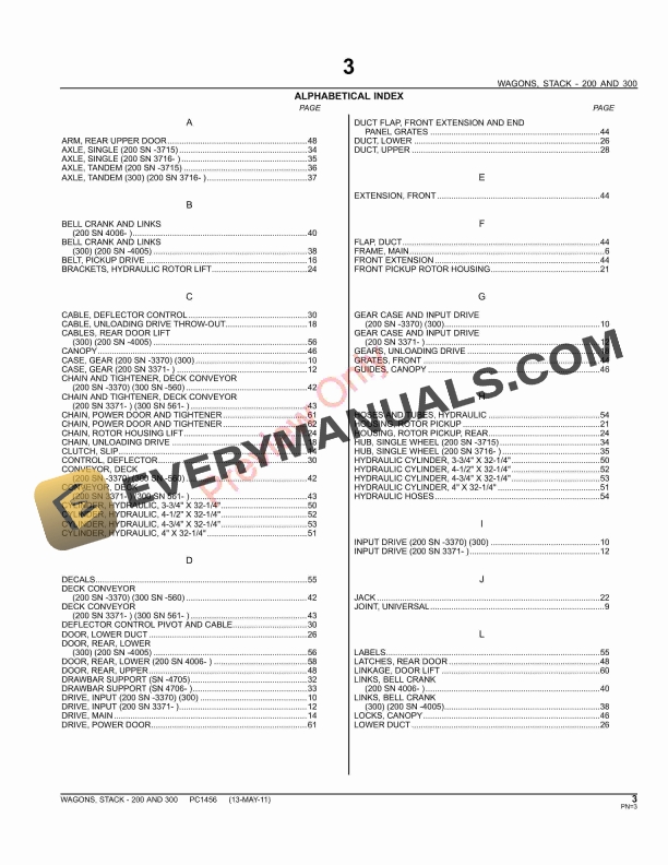John Deere 200 and 300 Stack Wagons Parts Catalog PC1456 13MAY11-5