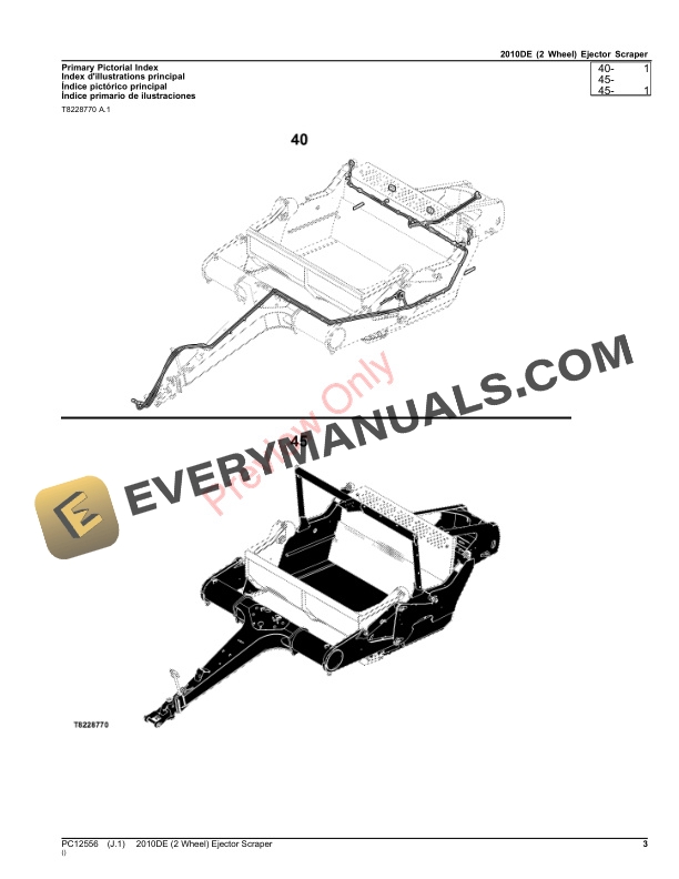 John Deere 2010DE (2 Wheel) Ejector Scraper Parts Catalog PC12556 24AUG23-3