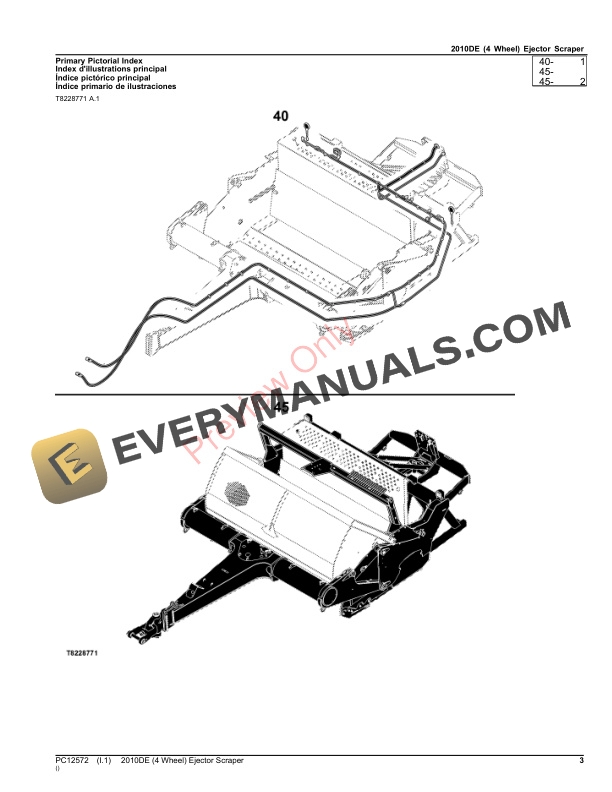 John Deere 2010DE (4 Wheel) Ejector Scraper Parts Catalog PC12572 24AUG23-3
