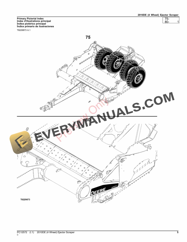 John Deere 2010DE (4 Wheel) Ejector Scraper Parts Catalog PC12572 24AUG23-5
