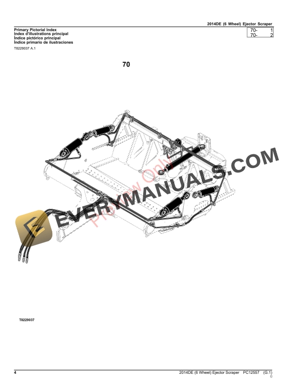 John Deere 2014DE (6 Wheel) Ejector Scraper Parts Catalog PC12557 24AUG23-4