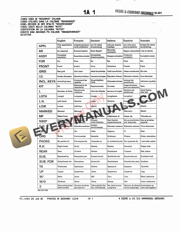 John Deere 2020, 2120 Tractor Parts Catalog PC4164 09MAY11-5