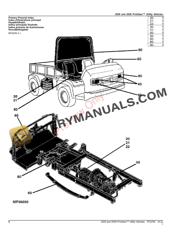 John Deere 2020 and 2030 ProGator Utility Vehicle Parts Catalog PC2763 08SEP23 5 John Deere 2020 and 2030 ProGator Utility Vehicle Parts Catalog PC2763 08SEP23-4