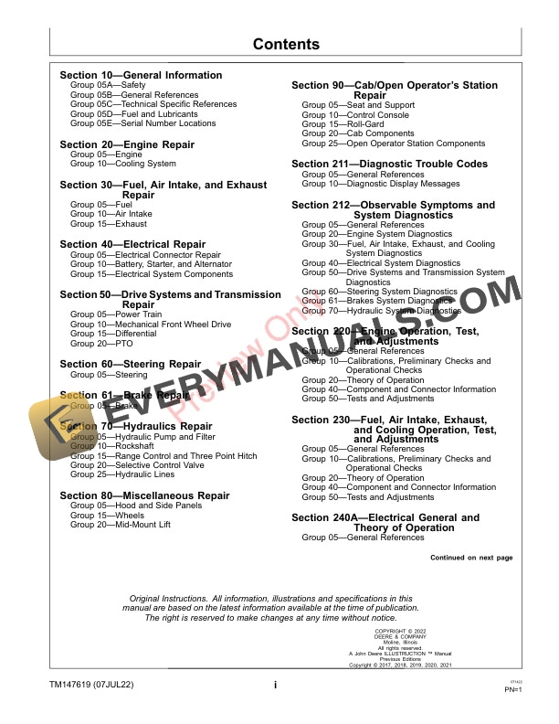 John Deere 2025R and 2026R Compact Utility Tractors Technical Manual TM147619 07JUL22 5 John Deere 2025R and 2026R Compact Utility Tractors Technical Manual TM147619 07JUL22 3