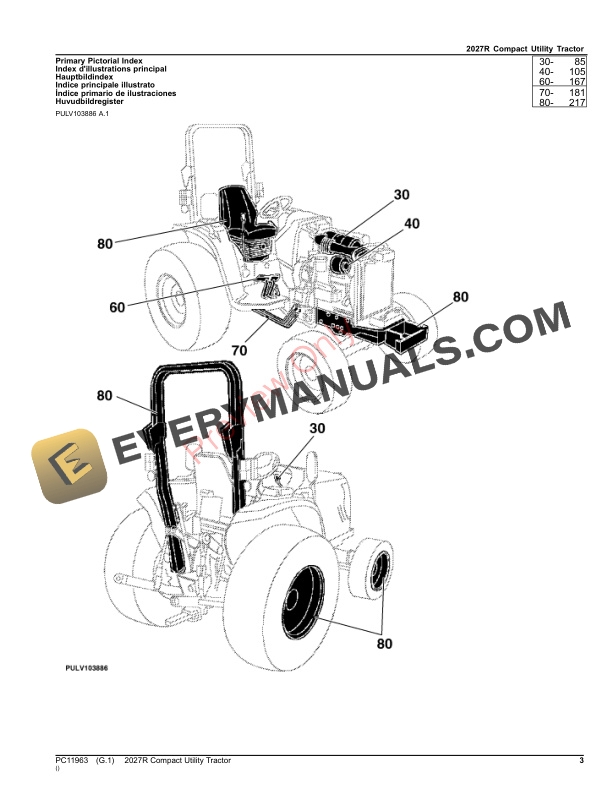 John Deere 2027R Compact Utility Tractor Parts Catalog PC11963 20FEB23 3