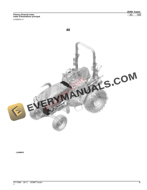 John Deere 2038R Tractor Parts Catalog PC13082 20AUG23-5