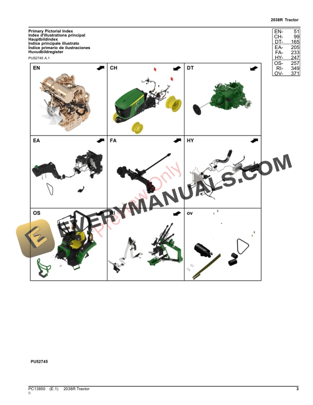 John Deere 2038R Tractor Parts Catalog PC13850 22OCT23-3