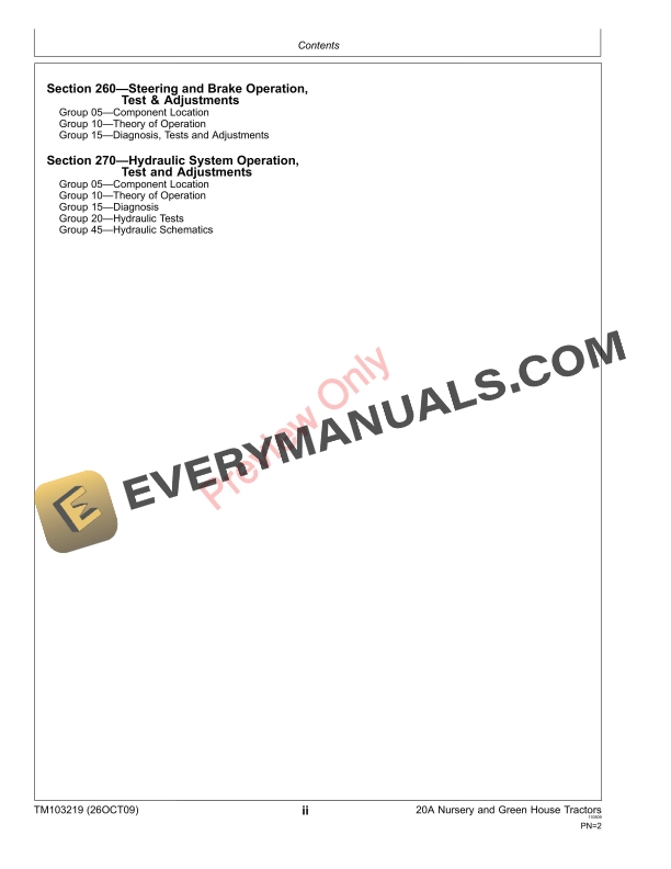 John Deere 20A Tractors Technical Manual TM103219 28APR21 4
