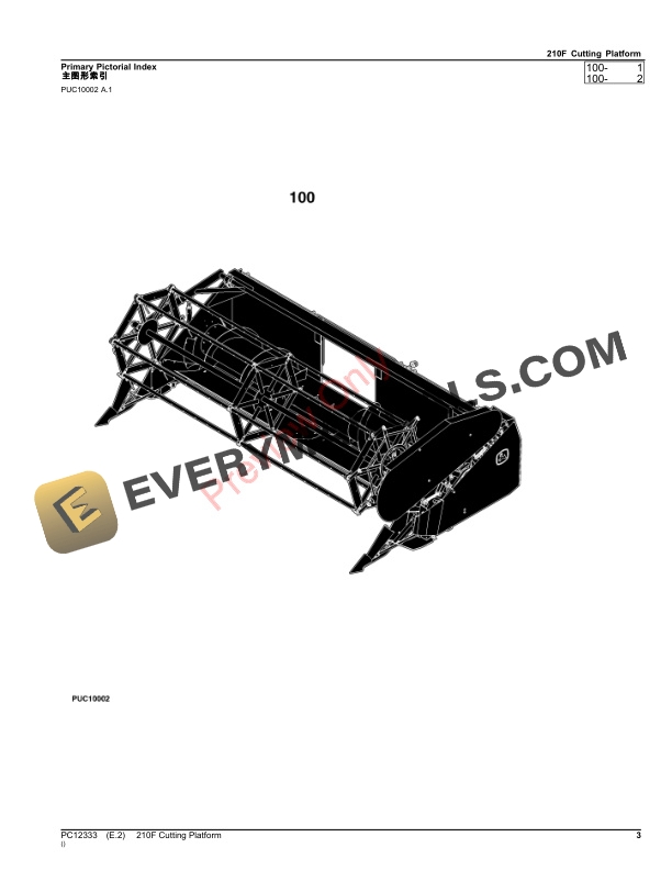 John Deere 210F Cutting Platform Parts Catalog PC12333 20JUL23-3