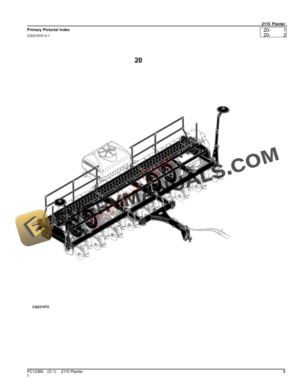 John Deere 2115 Planter Parts Catalog PC12366 16NOV23-3