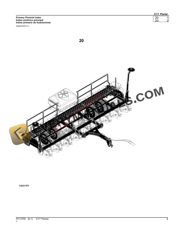 John Deere 2117 Planter Parts Catalog PC13758 05NOV23-3