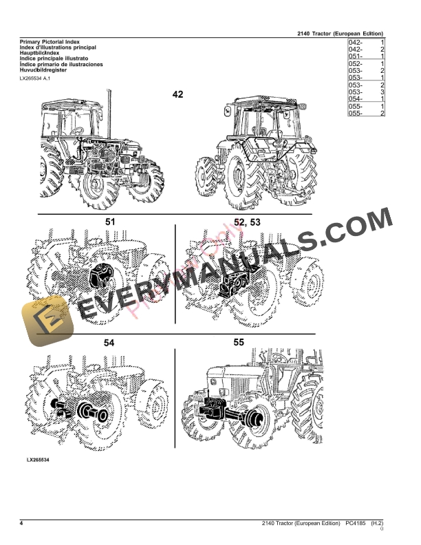 John Deere 2140 Tractor Parts Catalog PC4185 01AUG23-4