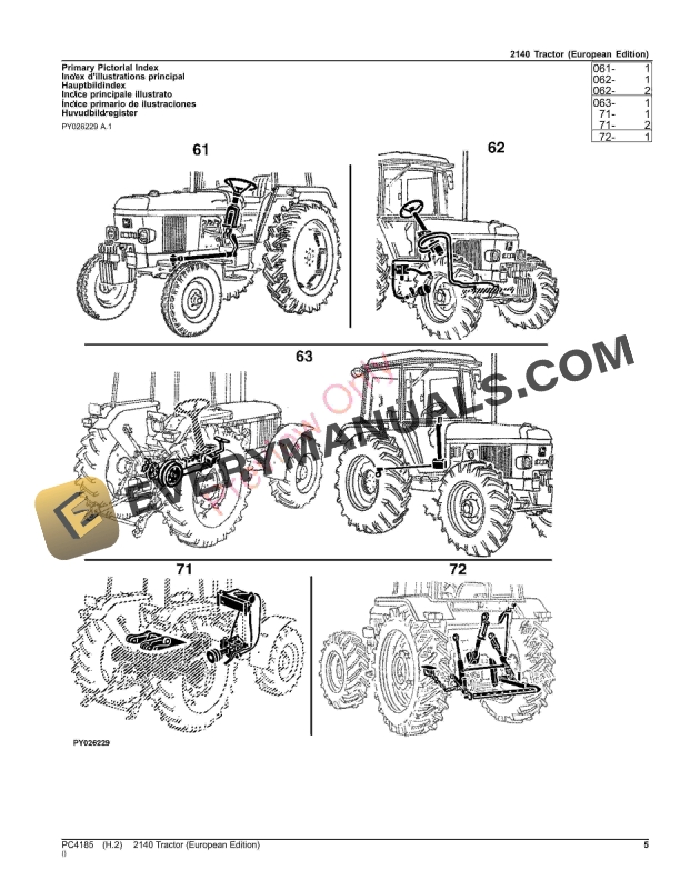 John Deere 2140 Tractor Parts Catalog PC4185 01AUG23-5
