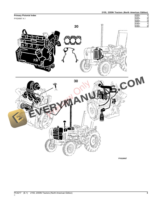 John Deere 2155, 2355N Tractors Parts Catalog PC4217 03AUG23-3