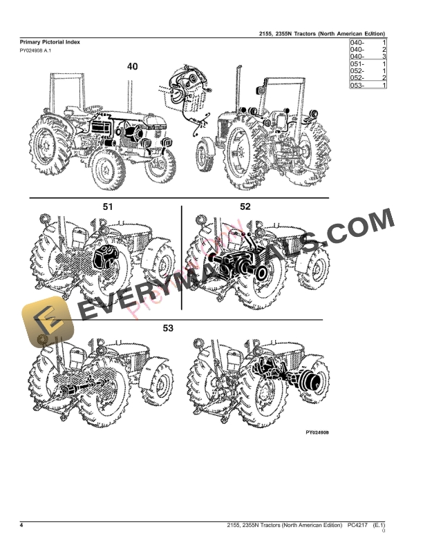 John Deere 2155, 2355N Tractors Parts Catalog PC4217 03AUG23-4