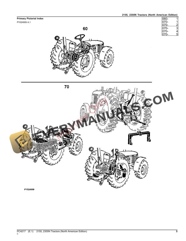 John Deere 2155, 2355N Tractors Parts Catalog PC4217 03AUG23-5