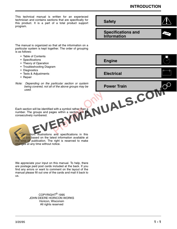John Deere 21C 21S 21HC and 45BP Hand Held Products Technical Manual TM1524 01APR95 3