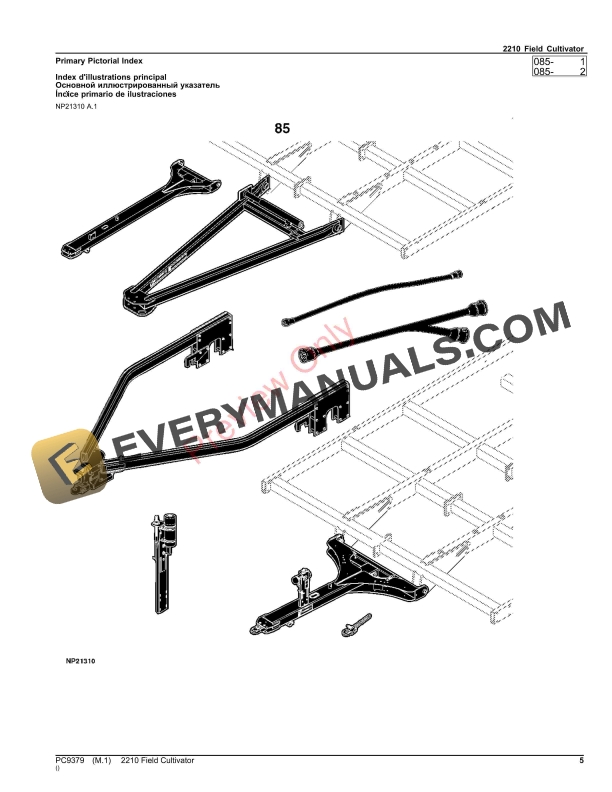 John Deere 2210 Field Cultivator Parts Catalog PC9379 18NOV22-5