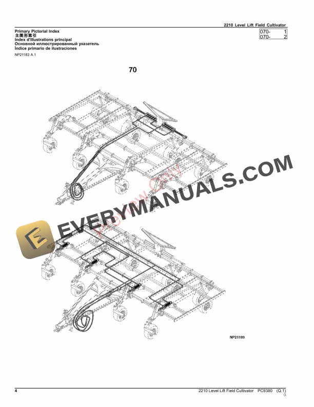 John Deere 2210 Level Lift Field Cultivator Parts Catalog PC9380 06JUN23-4