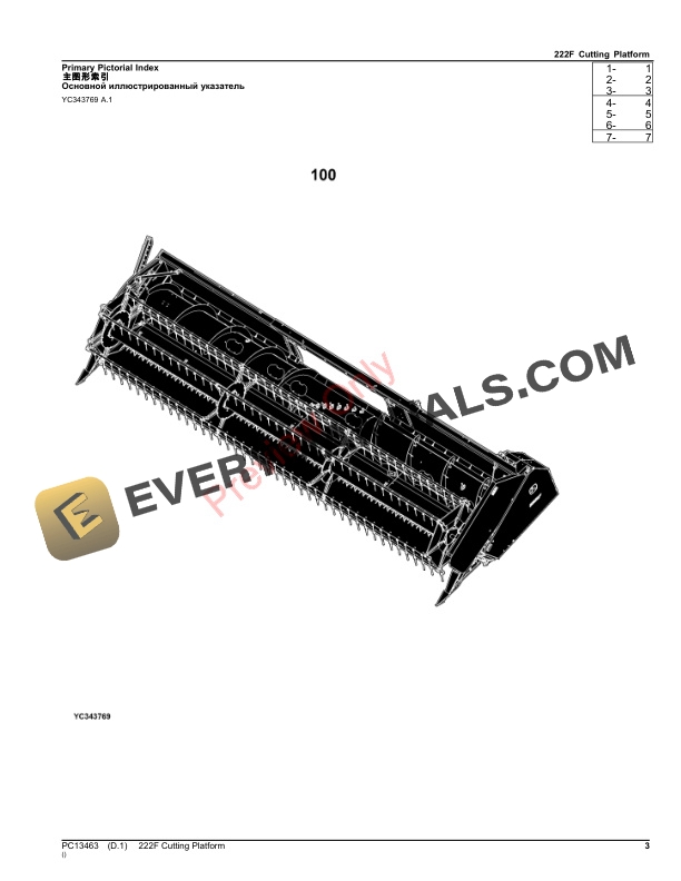 John Deere 222F Cutting Platform Parts Catalog PC13463 23JUL23-3