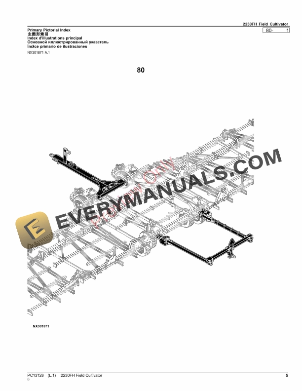 John Deere 2230FH Field Cultivator Parts Catalog PC13128 26OCT23-5