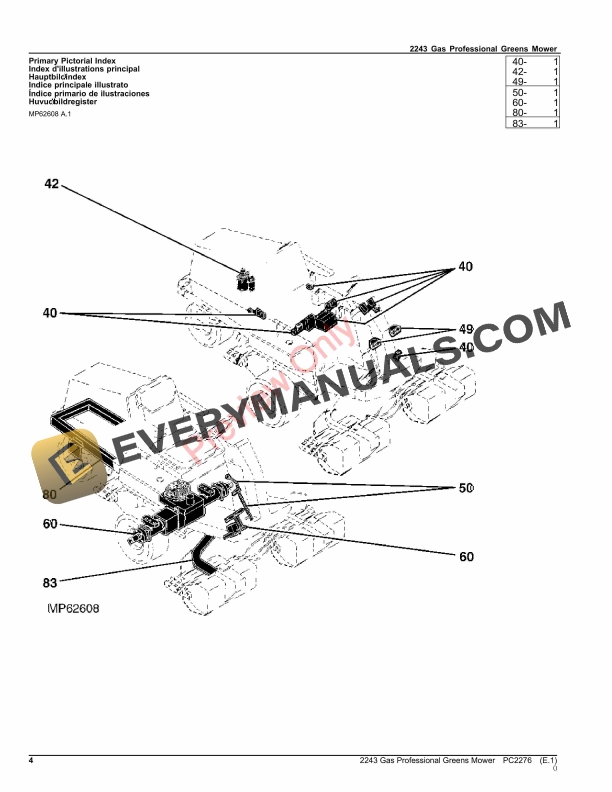 John Deere 2243 Gas Professional Greens Mower Parts Catalog PC2276 16JUL23-4