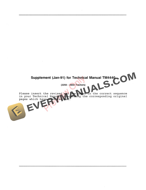 John Deere 2250 2450 2650 2650N and 2850 Tractors Technical Manual TM4440 01JAN91 3