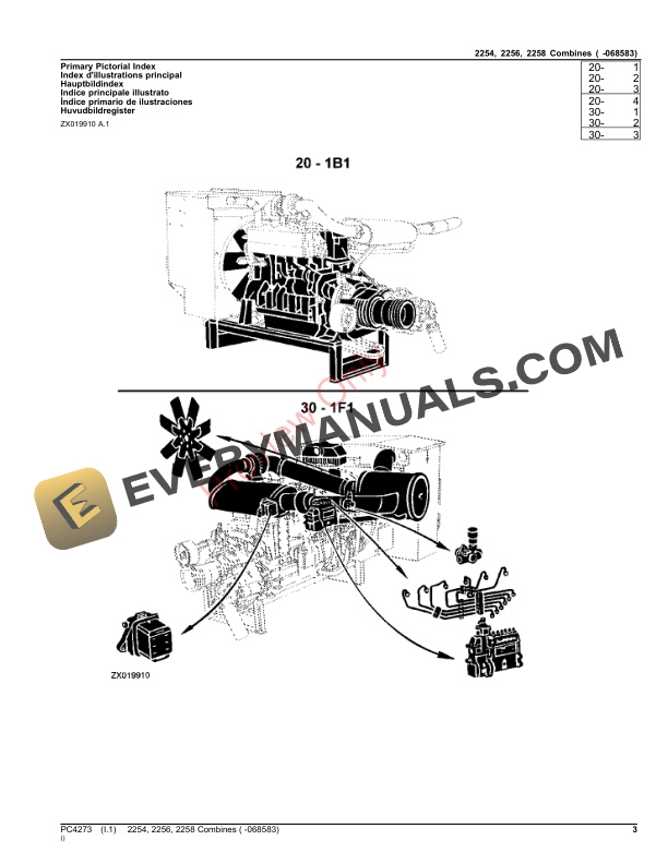 John Deere 2254, 2256, 2258 Combines ( -068583) Parts Catalog PC4273 14SEP23 4 John Deere 2254, 2256, 2258 Combines ( -068583) Parts Catalog PC4273 14SEP23-3