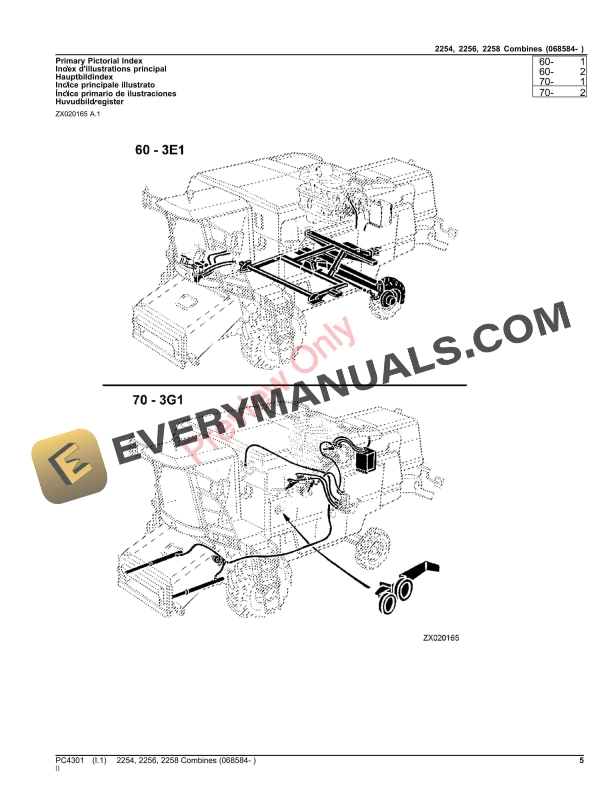John Deere 2254, 2256, 2258 Combines (068584- ) Parts Catalog PC4301 06OCT23-5